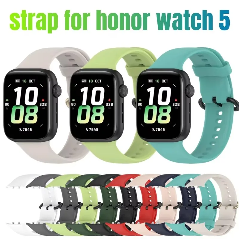 Silicone Strap for Honor Watch 5 Sports Breathable Replacing  bracelet Wristbands With Smartwatch for honor watch 5 Accessories