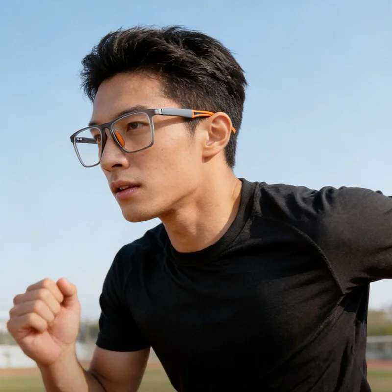YCFoya Men Sport TR90 Anti-fall Wraparound Cycling Basketball Square Optical Prescription Eyeglass Frame Glasses Women S1019