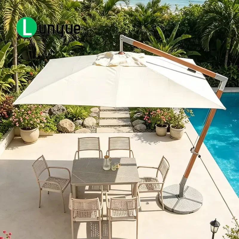 Industrial Grade 360 Degree Adjustable Cantilever Umbrella Custom Logo Modern Outdoor Patio Umbrella for Hotel Terrace Beach