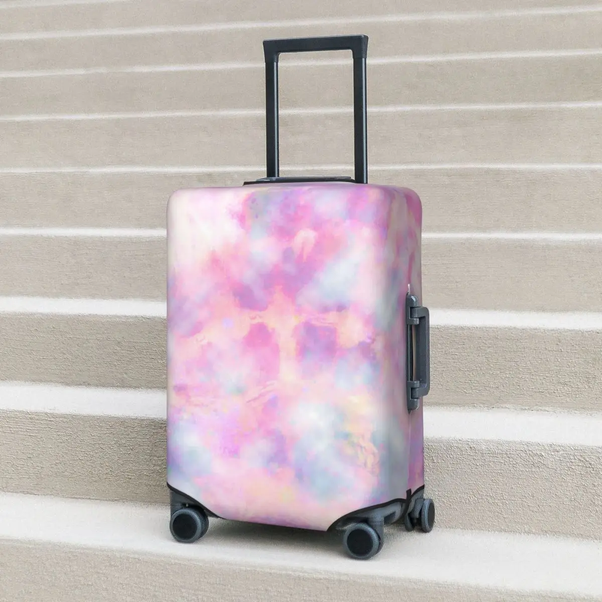 

Pink Tie Dye Suitcase Cover Colorful Art Print Travel Vacation Fun Luggage Supplies Protection