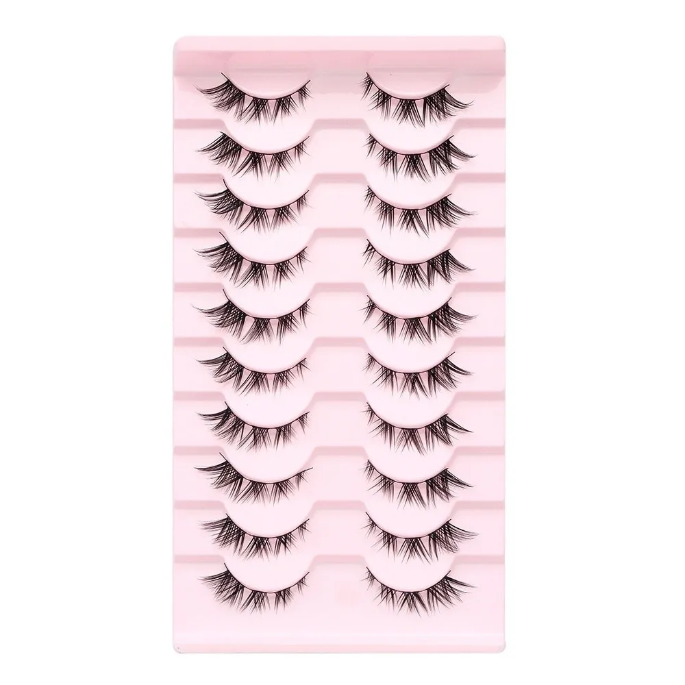 

5/10 Pairs Oblique Flying False Eyelashes One-piece Cartoon Natural Comic Little Devil Cosplay Fake Eyelash Black Stem Lashes