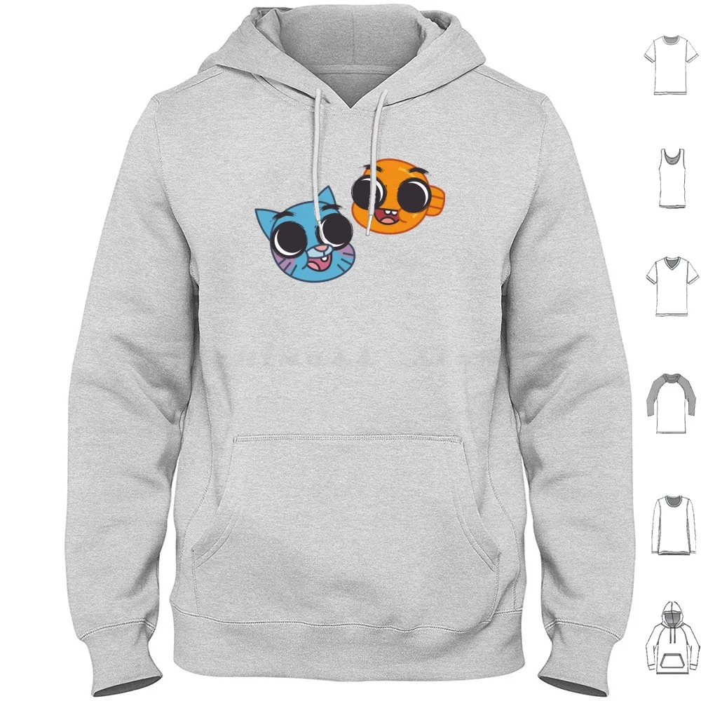 

Эй Гамбол! Эй Дарвин! Толстовка из хлопка с длинным рукавом The Gumball Darwin Cartoon Netwrk Cartoon