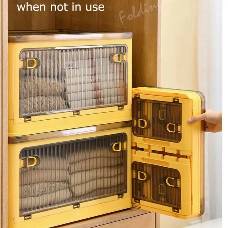Collapsible Storage Bins drawer type household storage box Large Transparent Box with Wheels Large Capacity Storage Container