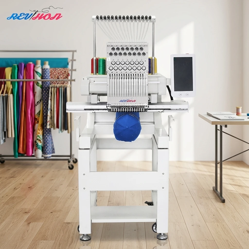 Chinese Factory Professional Computer 12/15 Needles 1200 RPM High Speed Home Use One Head Embroidery Machine