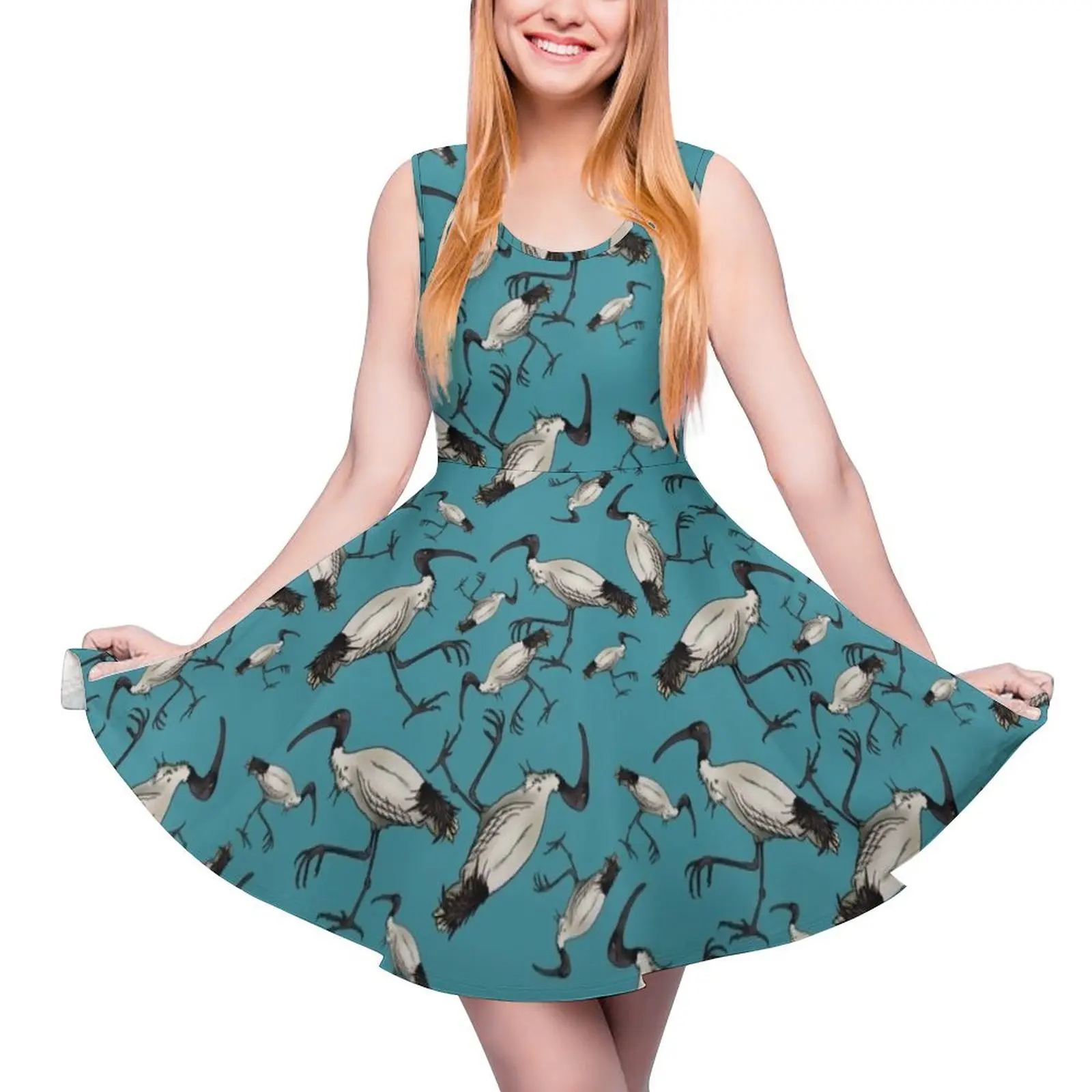 

White Ibis / Bin Chickens Sleeveless Dress cute dress birthday dress Female clothing Prom gown