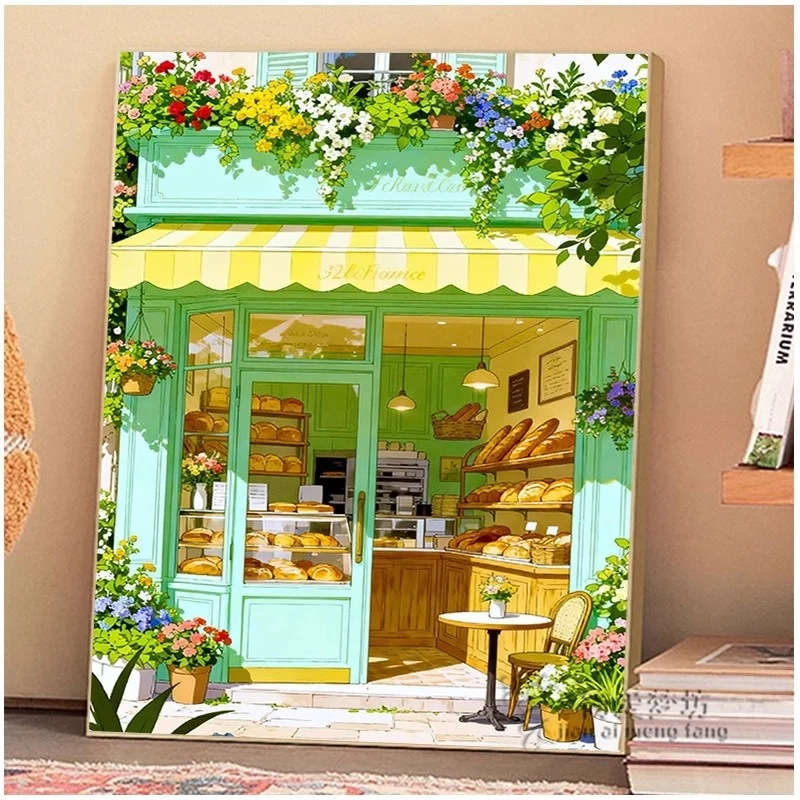 

2026 New Cross Stitch Kit Healing Bread House Handmade Simple Embroidery Diamond Painting Diamond 5D Cross Stitch Kit