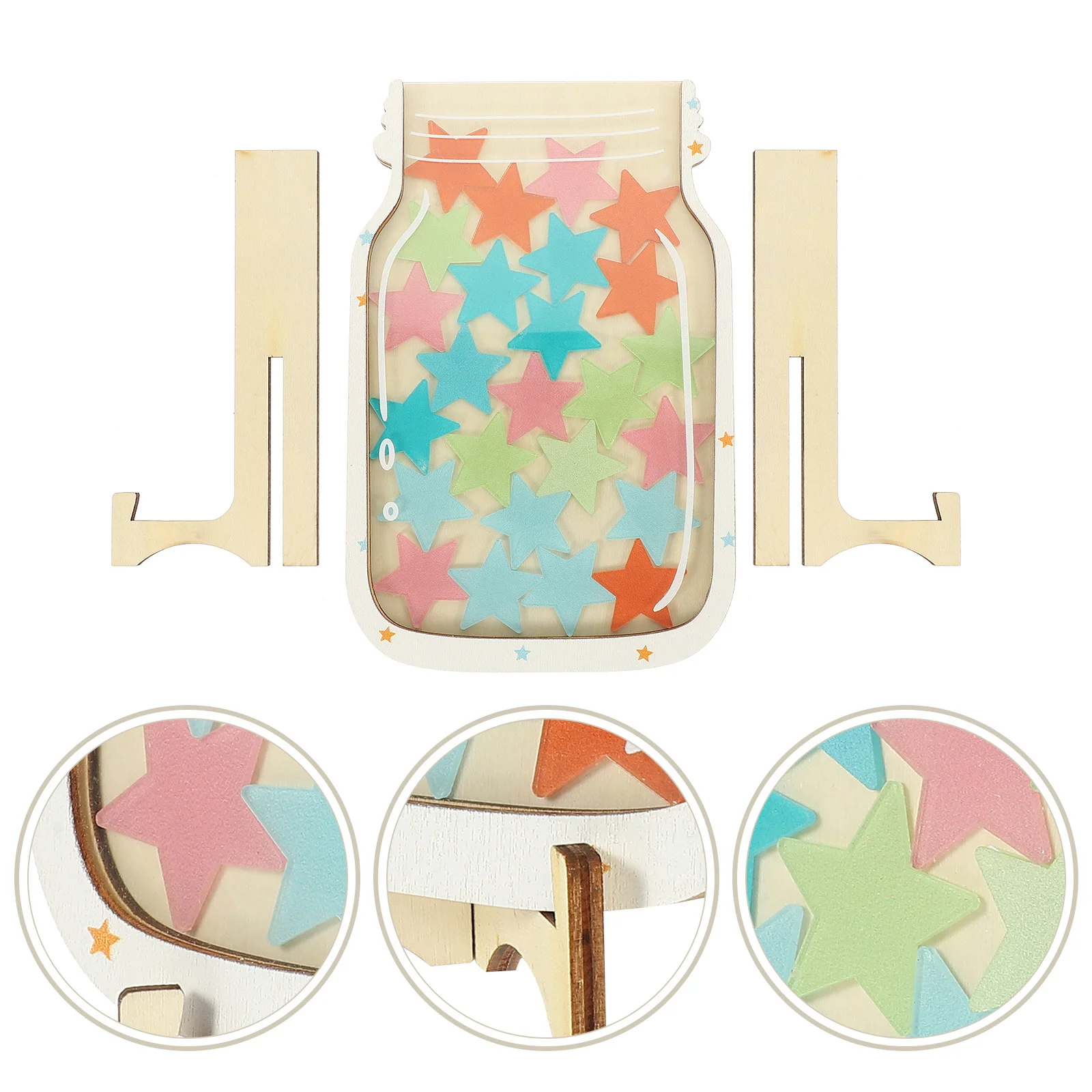 

1 Set Wooden Star Storage For Kids Reward Chart Diy Organizer Potty Training Classroom Decorative Jar Reward Jar For Toddlers