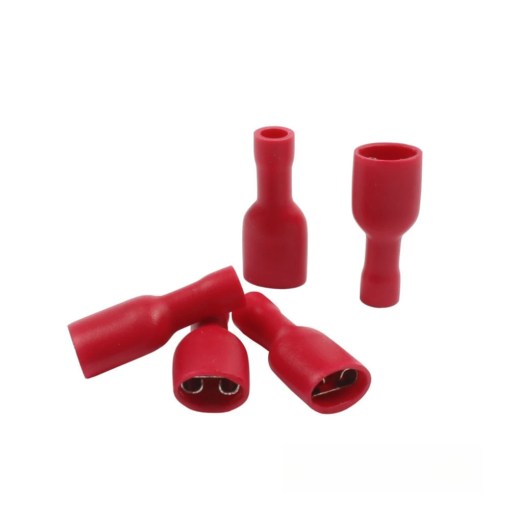 10/50/100 Stück 2,8/4,8/6,3 mm Flachsteckverbinder, isolierte Buchsen für schnelle Kabelverbindungen, Spleißstecker – Detail 5