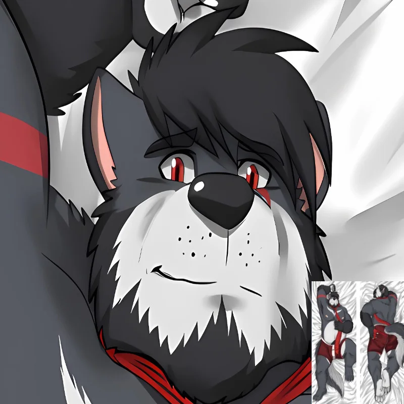 

Dakimakura Anime Fluffy Furry Krousser Krowlfer Pillowcase Double-sided Print Life-size Hug Body Pillow Cover Case Dropshipping