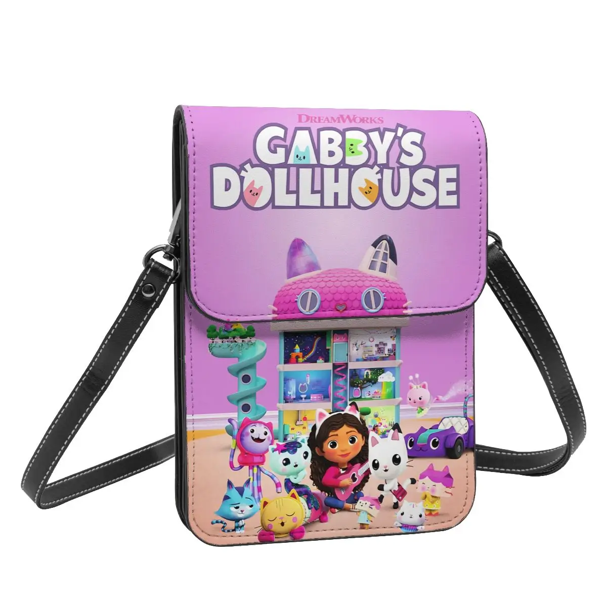 Gabby Dollhouse-cartera cruzada para teléfono móvil, bolso de hombro, monedero con correa ajustable