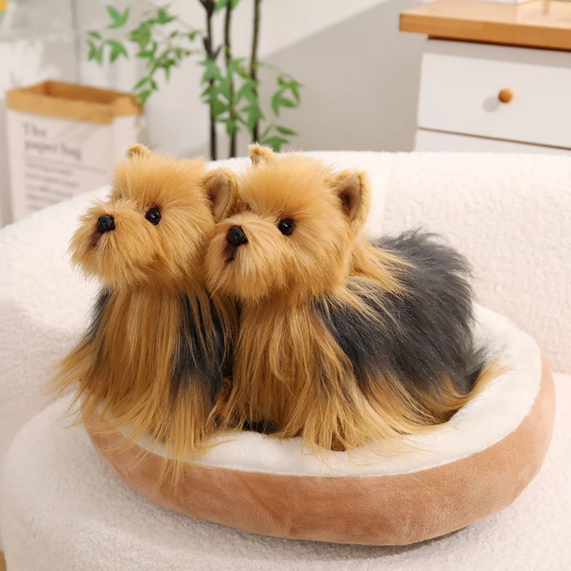 High Quality Simulation Dog Husky Pomeranian Doberman Wolfhound Chihuahua Long Plush Animals Pet Posture Birthday Gifts for Boys