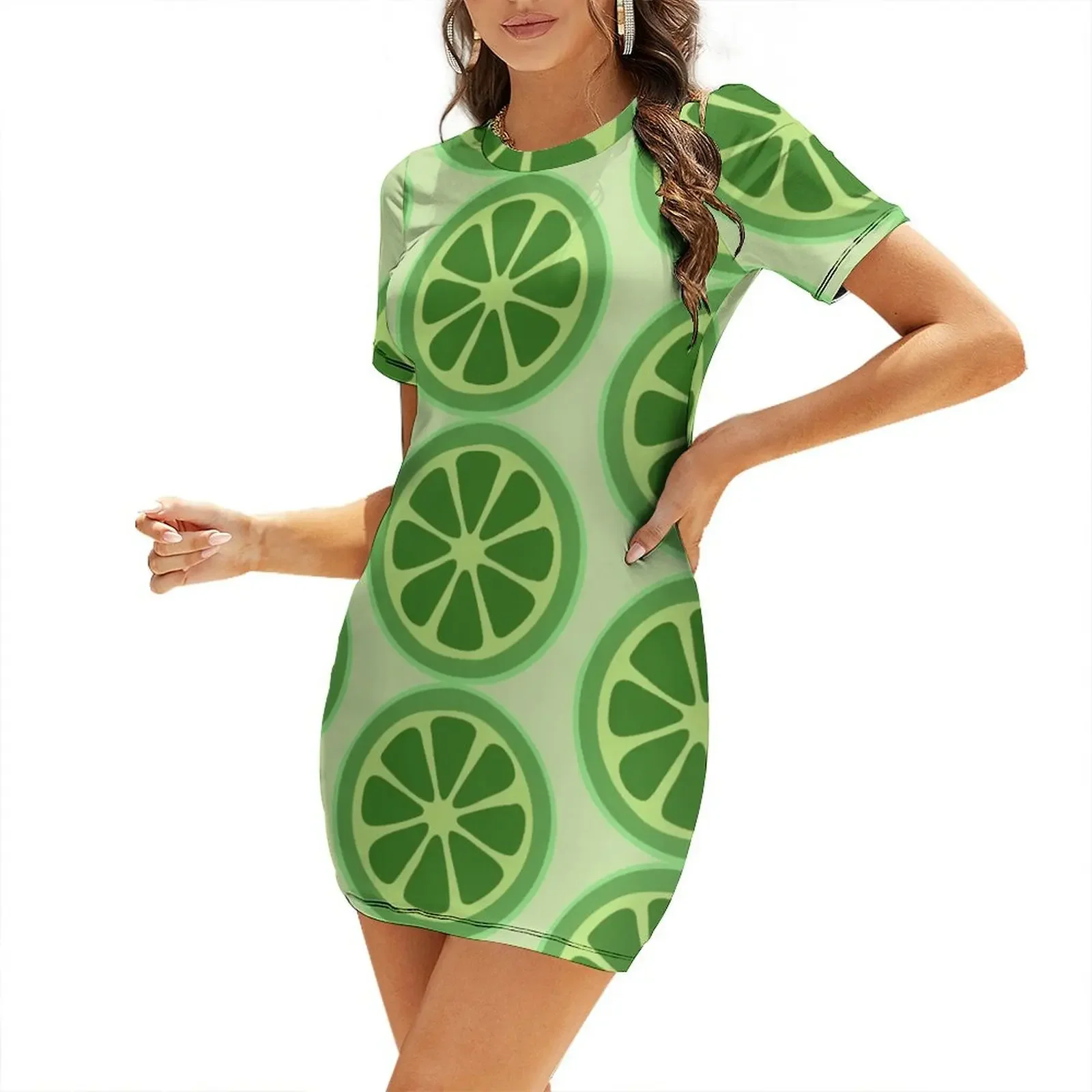 

Lime Short-Sleeved Dress clothes cocktail dresses summer women's dress 2025 elegant evening dresses for women 2025 Dress
