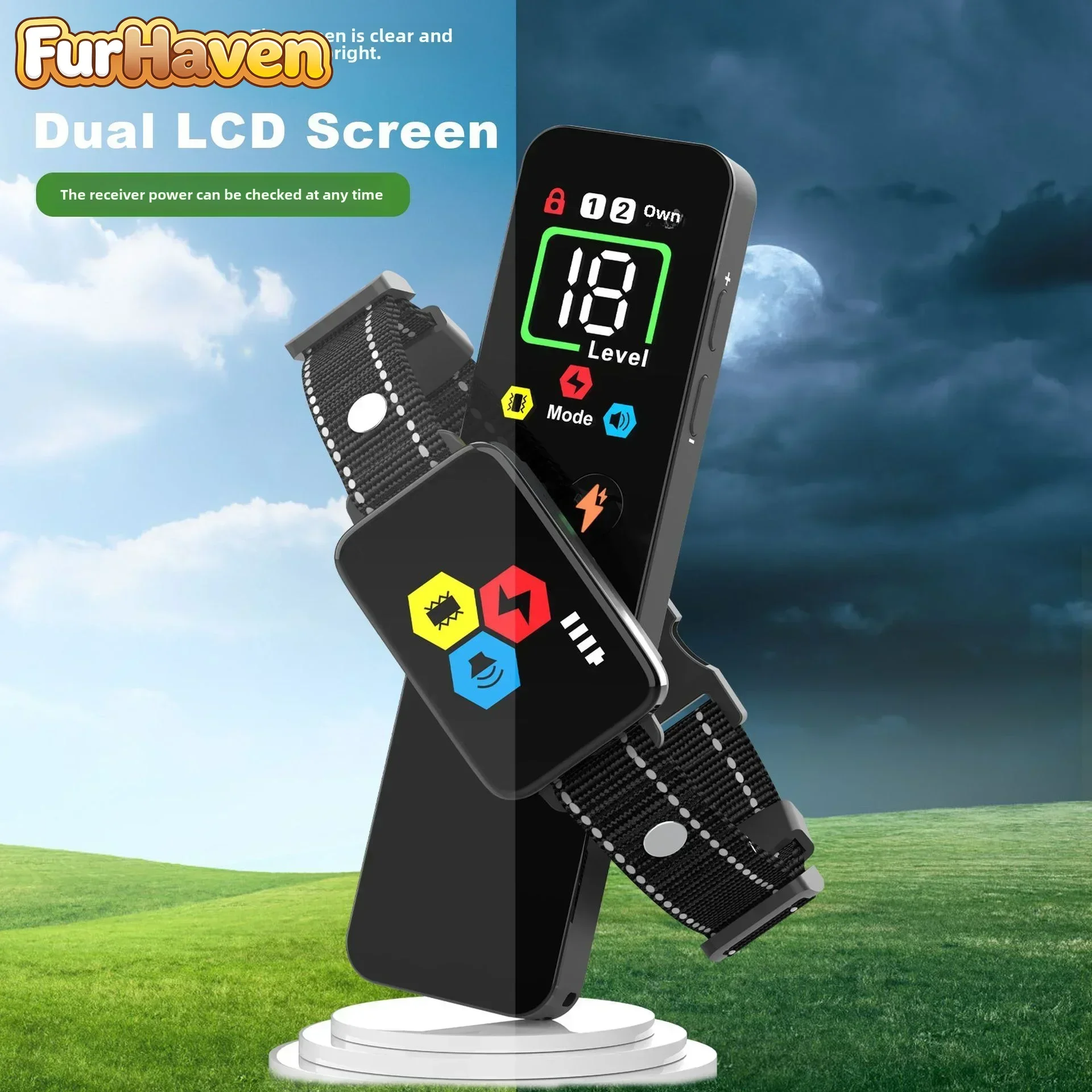 

FurHaven Новый электронный ошейник-антилай с цветным экраном и пультом ДУ, умное устройство для дрессировки собак, зоотовары