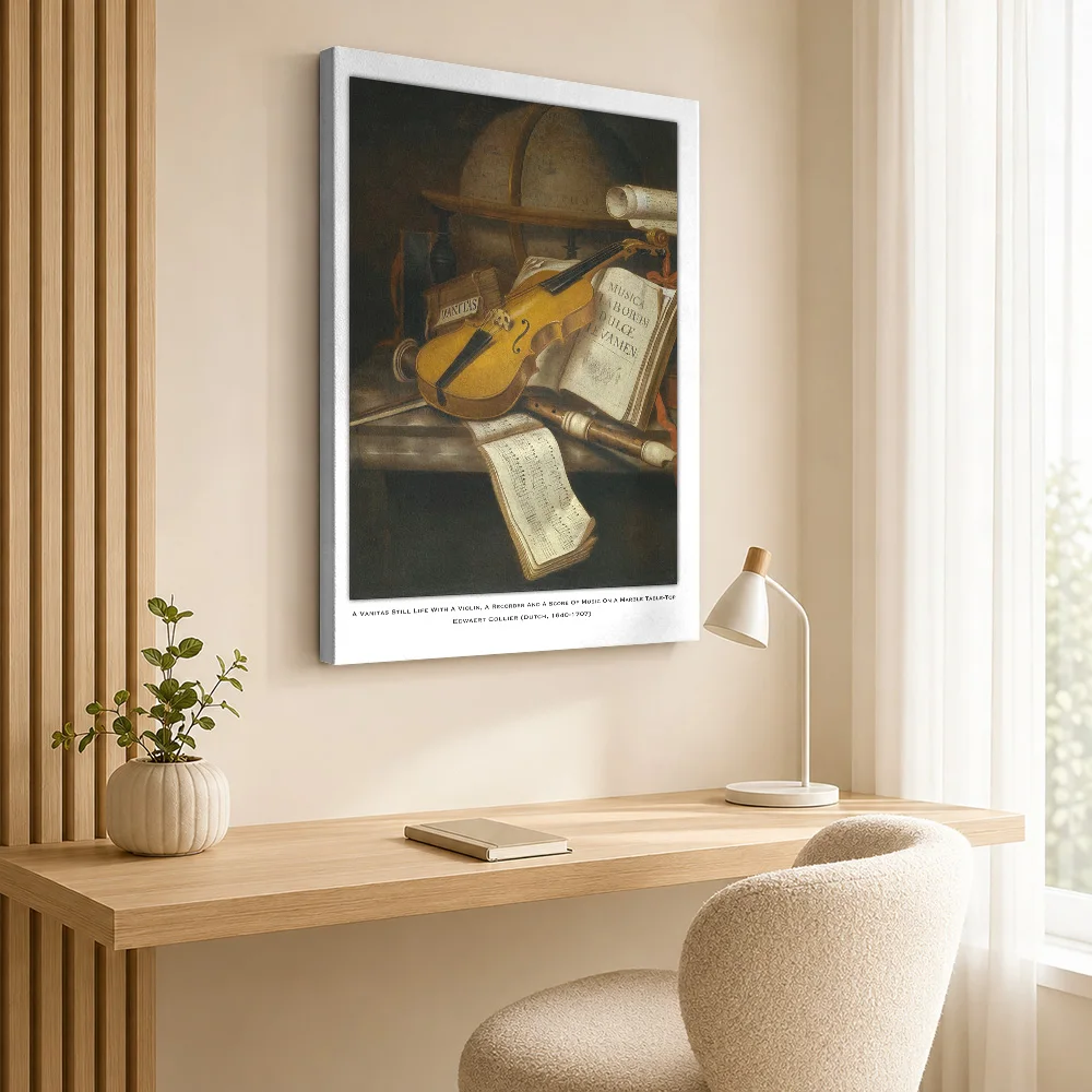 Violin Still Life Canvas Print Poster Custom Modern Aesthetic Wall Art for Office Hallway Decor Collectible Ready to Hang Gift