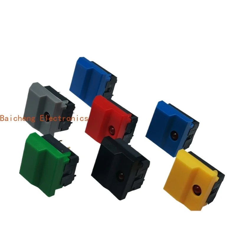 10PCS PB86 square button switch with light reset stage pressure controller wide shell 17 * 17
