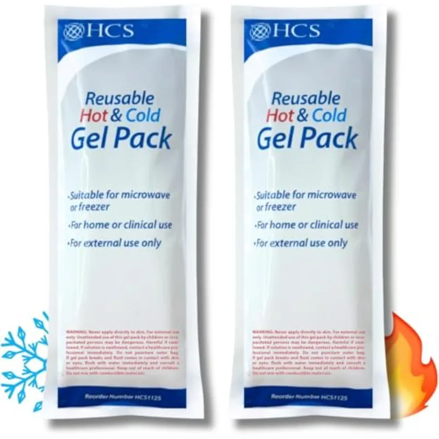 

HCS Gel Ice Packs for Injuries, Reusable - Hot and Cold Pack for Pain Relief - Soft, Flexible Ice Pack, Reusable Gel Packs - Bo