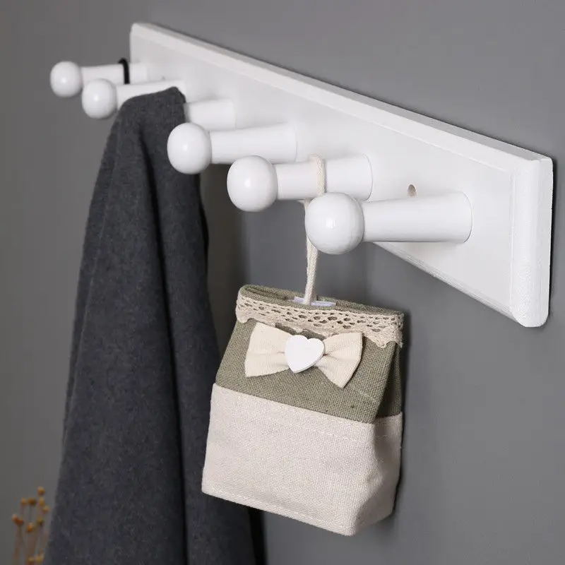 Retro Wall Hanging Clothes Hanger Bedroom Living Room Door Hanging Coats Rack Indoor Clothes Hooks Without Punching Hole