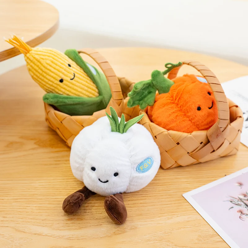Creative Broccoli Corn Vegetable Plush Doll Cute Radish Garlic Pumpkin Stuffed Toys Carrot Eggplant Cauliflower Mushroom Plushie