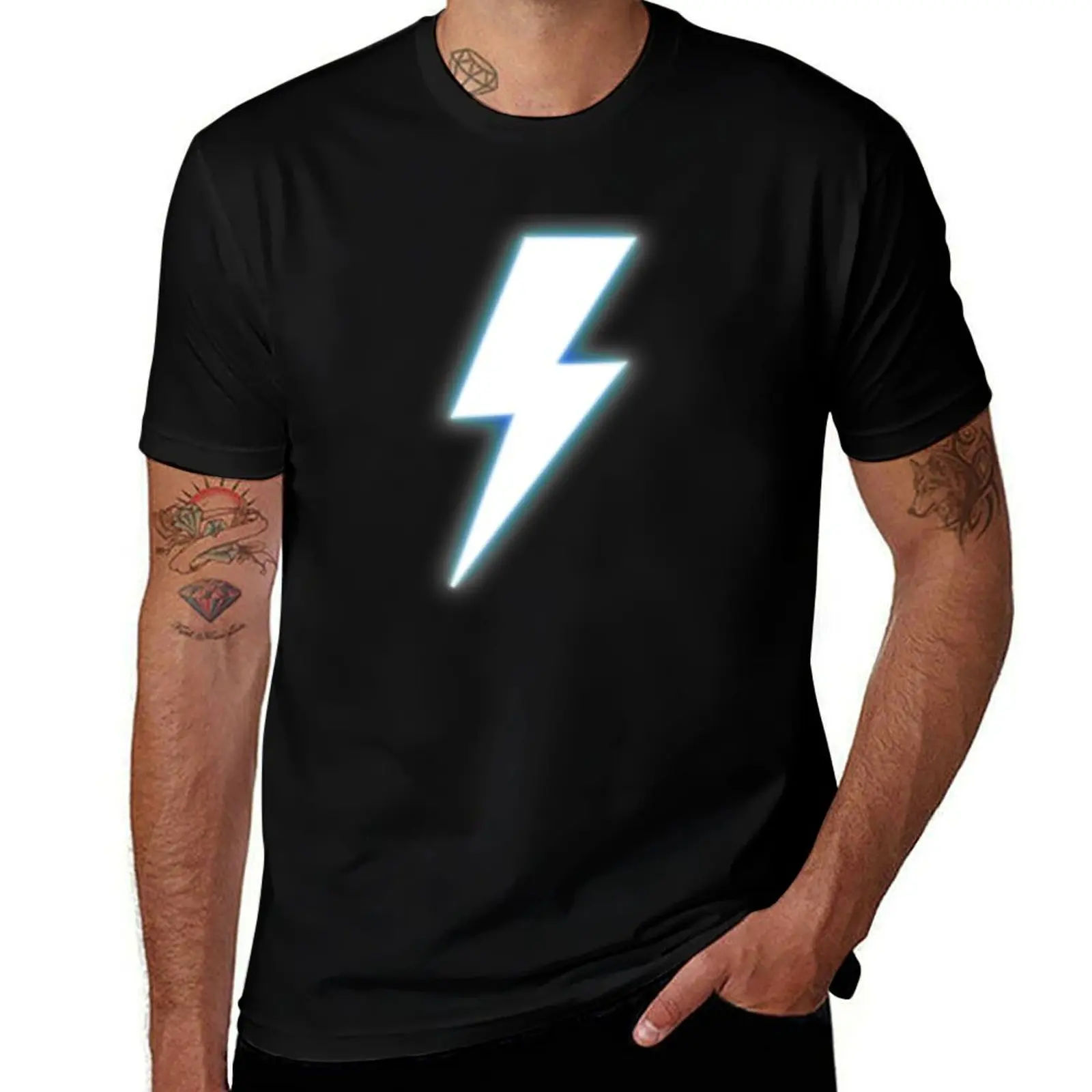 

Lighting Bolt blue T-Shirt customs design your own tees vintage anime shirt hippie clothes t shirts men