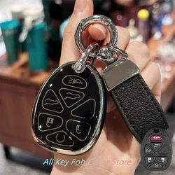 Key Fob Cover with Keyring Car Keychain for Chevrolet Chevy Camaro Cruze Malibu GMC Buick Cadillac