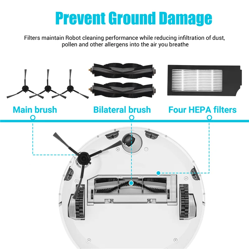 AY03-بديل للمكنسة الكهربائية ECOVACS DEEBOT X1 OMNI TURBO ذات السعة العالية