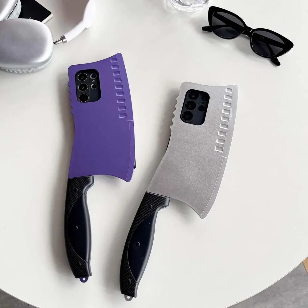 Fls مضحك حالات لسامسونج غالاكسي S25 S24 S23 S22 S21 زائد الترا حالة المطبخ سكين لينة سيليكون للصدمات حماية غطاء الهاتف