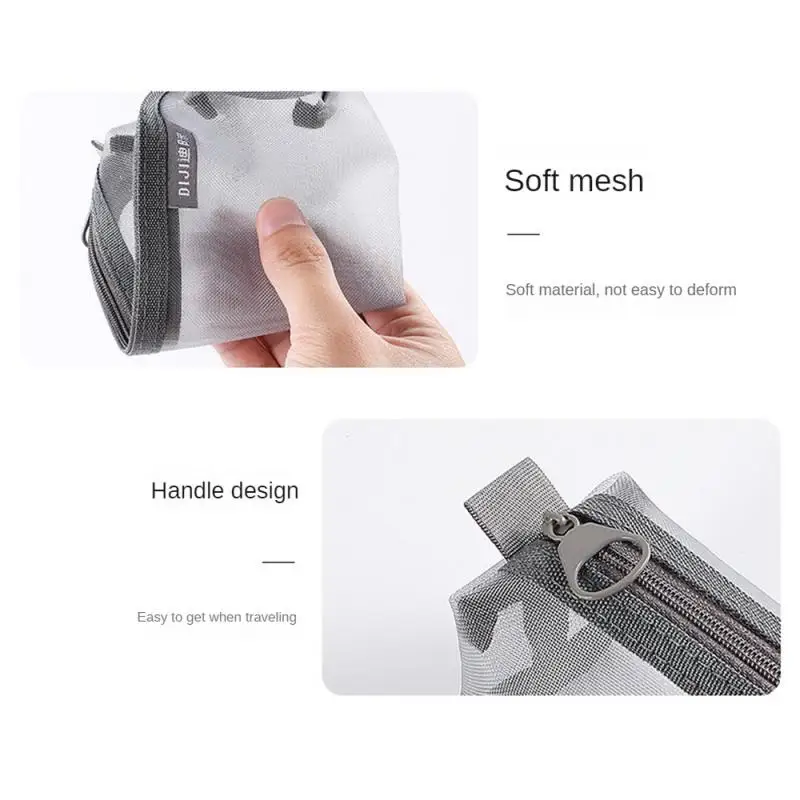 حقيبة أقلام رصاص شبكية واسعة للطلاب ، صندوق قرطاسية مثلث ، حقيبة مريحة ، أزياء متعددة الاستخدامات