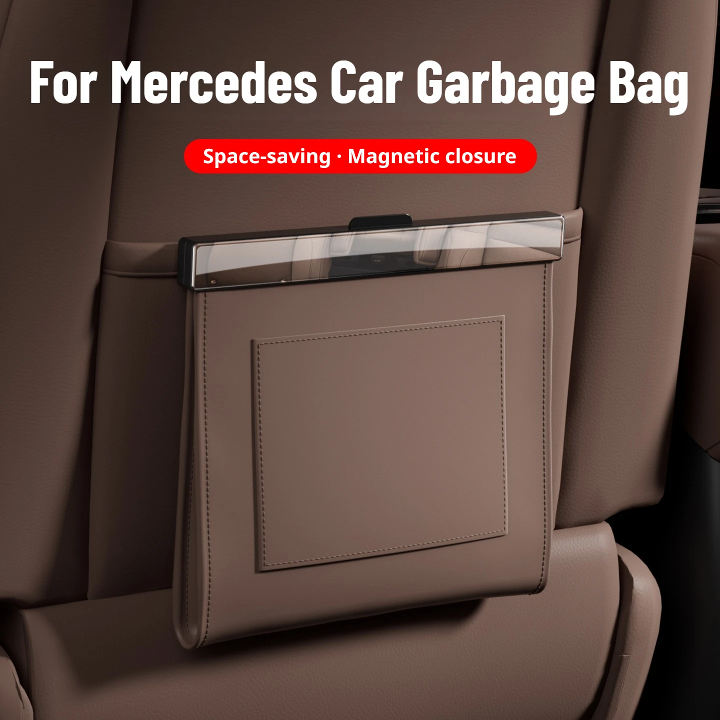 For Mercedes Hanging Car Trash Can Waterproof Space Saving Car Interior Organizer Magnetic Car Garbage Bag Interior Accessories