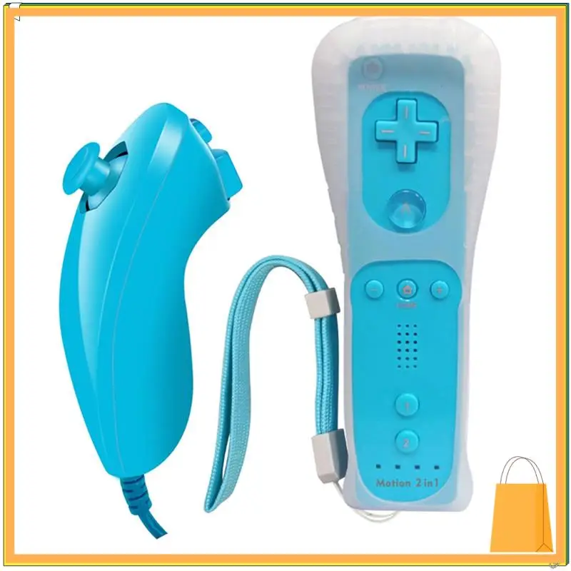 L52A-Bluetooth-геймпад для консоли Wii/Wii U, беспроводной пульт дистанционного управления с Motion Plus, Nunchuck и ремешком на запястье E