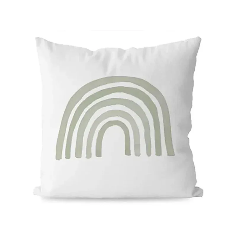 Sun, Rainbow & Heart-Printed Pillow Covers Pattern Cushion Cover Suitable For Sofa Bedroom Car Pillow Cover