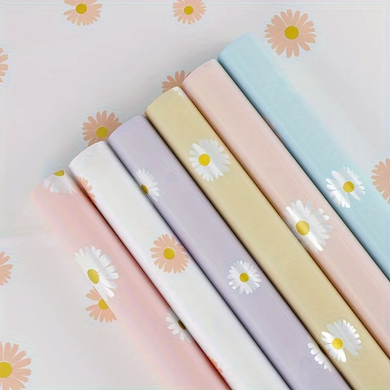 Floral Packaging: Fresh and Delicate Flower Daisy Wrapping Paper, as Fresh as You. Waterproof Flower Wrapping Paper DIY Packagin