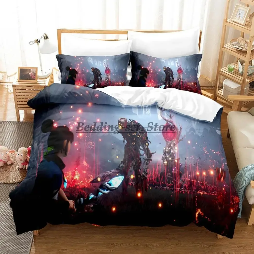 Kena Bridge Of Spirits Bedding Set Single Twin Full Queen King Size Bed Set Aldult Kid Bedroom Duvetcover Sets Anime Bed Sheet