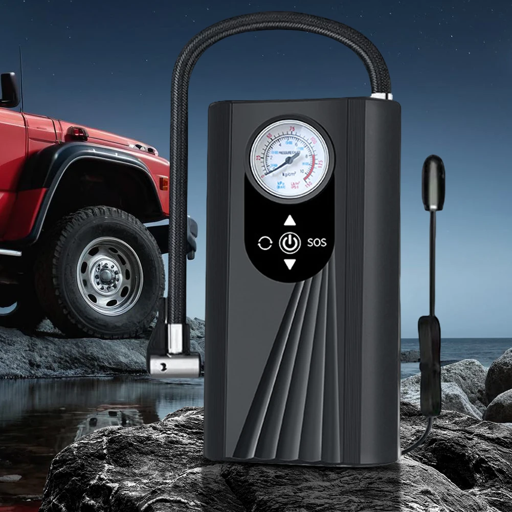 Electric Air Compressor LCD Display Portable Car Tire Inflator Rechargeable High Precision Cordless Air Pump for Auto Motorcycle