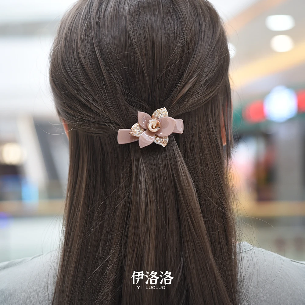 Women Headwear Girls Hairwear Small Size Rhinestone Hair Clip Flower Vintage Hair Barrette Cute Hair Accessories For Women