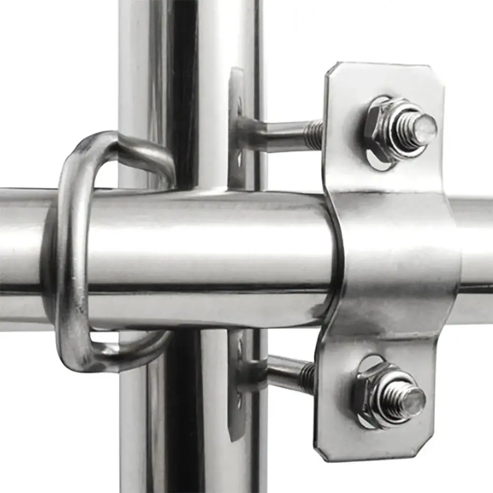 Durable Galvanized Double U Cross Clamp 20 25 32 40 50 M8 Steel U Bolt Clamp Screw Connector Pipe Clamp Tube Pipe Fixing