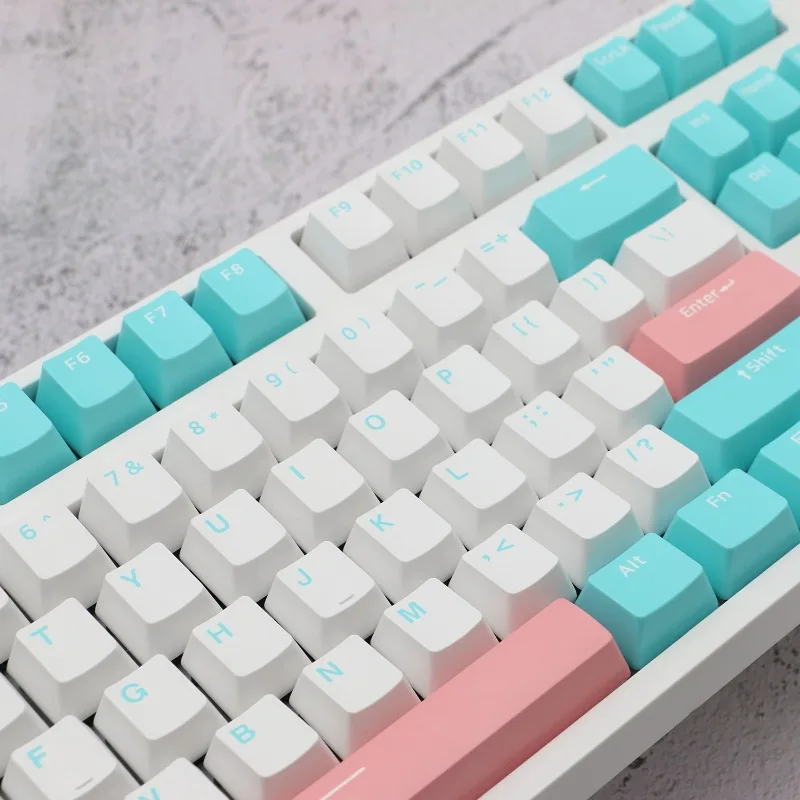 Keycaps Double-Shot Whistle Pink Profil OEM 7U/6U Space Bar PBT Untuk Alice/68/84/75/98 Gaming Kantor Periferal Mengetik Kustom