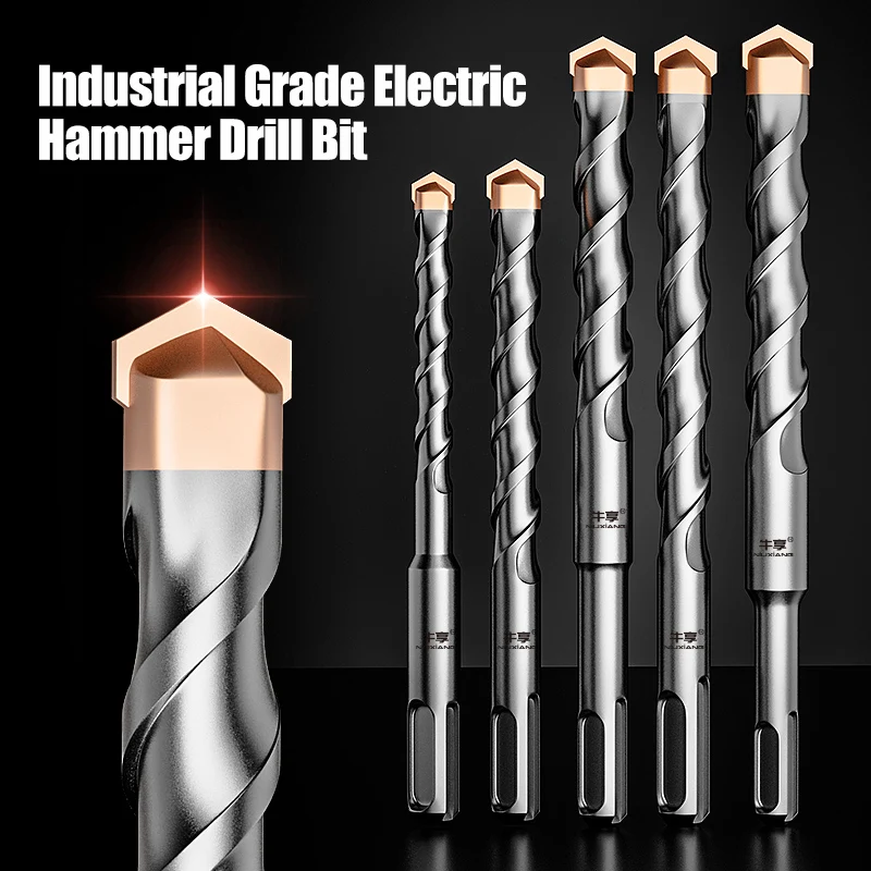 1PC Impact Hammer Drill 350mm Extended Hard Reinforced Tungsten Steel Drill Concrete Wall Tile Marble Granite Power Tool Drills