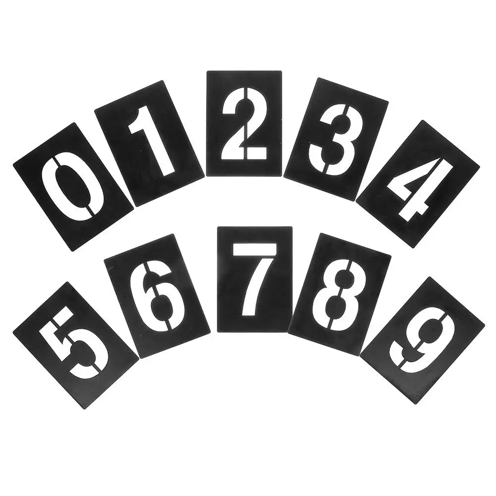 

10Pcs Number Stencils Metal Reusable Templates for Spray Paint Craft Projects DIY Accurate Numbering Stencils