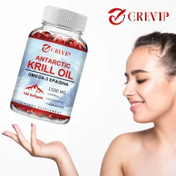 Antarctic Krill Oil 2000 Mg with Omega-3s EPA, DHA, Astaxanthin and Phospholipids 120 Softgels (60 Servings)