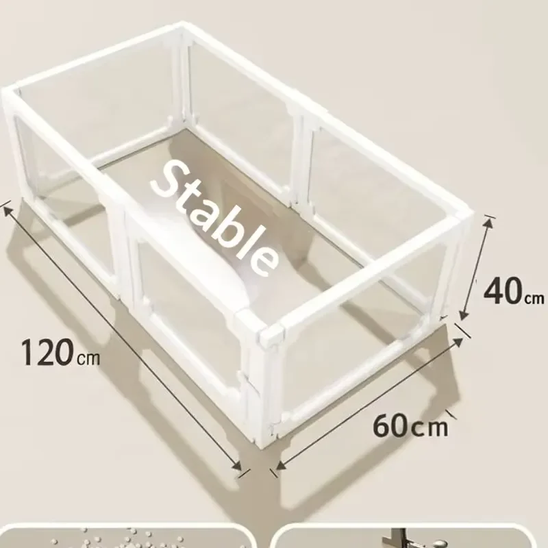 Transparent Rectangular Pet Cage for Dogs Cats Rabbits Multi Compartment Indoor Living Room Easy Assembly Animal House Large