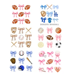 Bowknot Ball Theme Iron On Print Patches Clothing Fashion Women Heat DTF Transfer Sticker DIY Rugby Thermals Patches