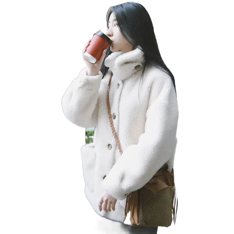 

Новая зимняя модель 2025 года: укороченный блейзер из овчины для миниатюрных женщин, изготовлен из австралийского меха ягненка, цельный меховой пальто-блейзер.