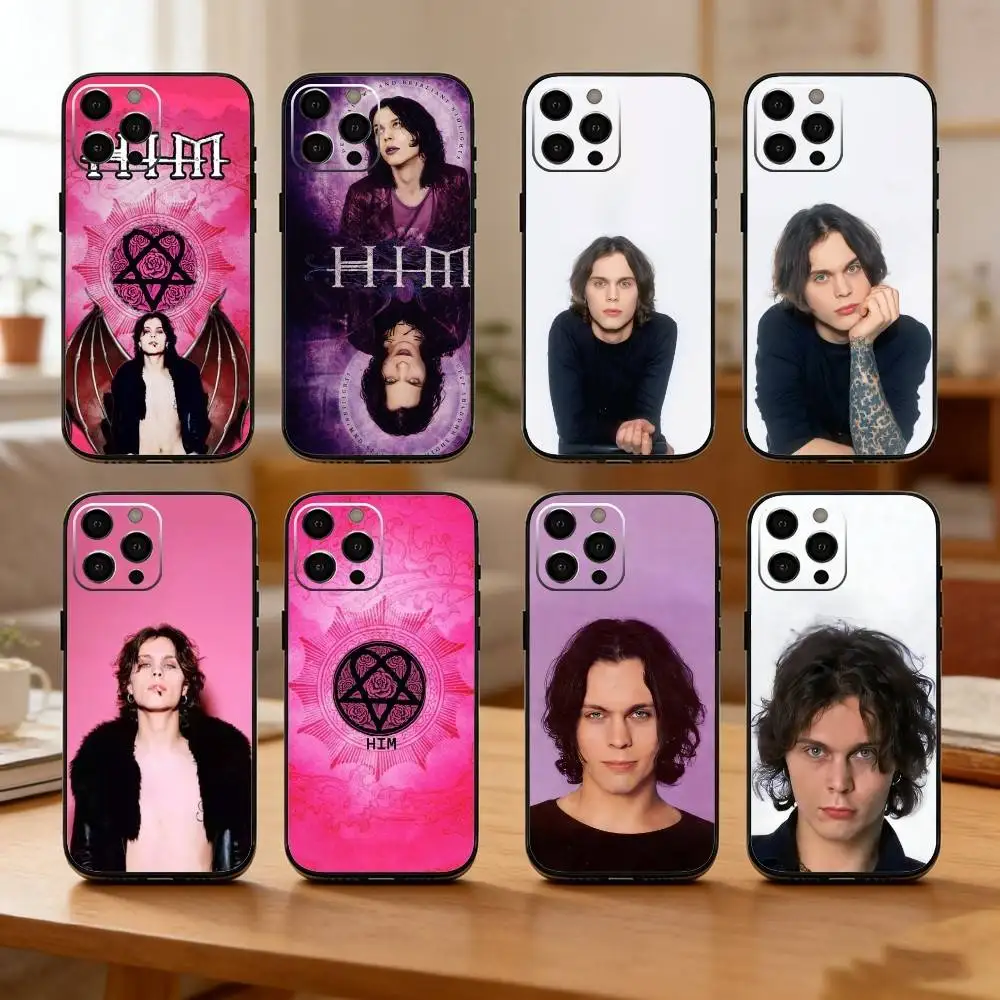 

HIHIM R-Razorblade R-Romance Phone Case For iPhone17,16,15,14,13,12 Plus,Max Soft Silicone Black Cover