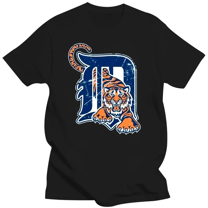 New Baseball Clothes Unisex Gift Tiger Mascot Distressed Detroit Base oversized t shirt graphic t shirts men clothing harajuku