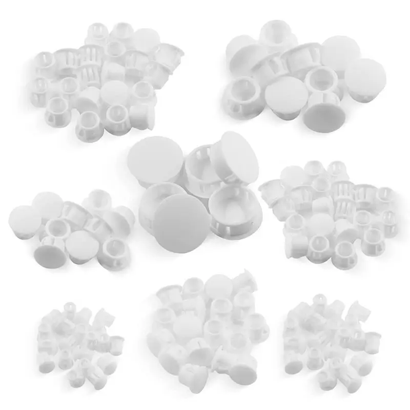 ABUL-1Set 8 Sizes Plastic Hole Plugs Assortment Flush Type Snap In Locking Tube Hole Plugs Plastic