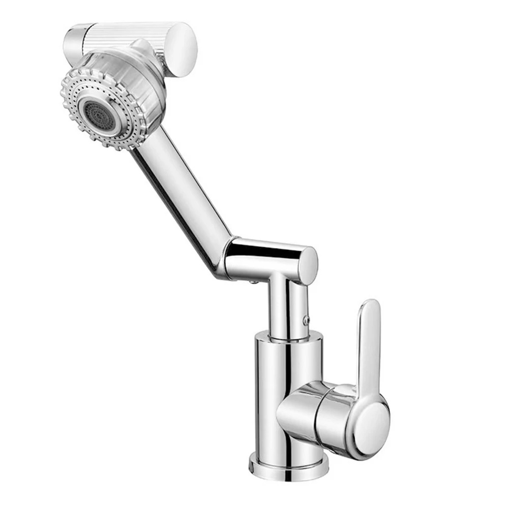 

360° Swivel Bathroom Sink Faucet Basin Faucet Hot Cold Sink Mixer Tap Deck Mounted Splash Proof Water Tap Shower Head Aerators