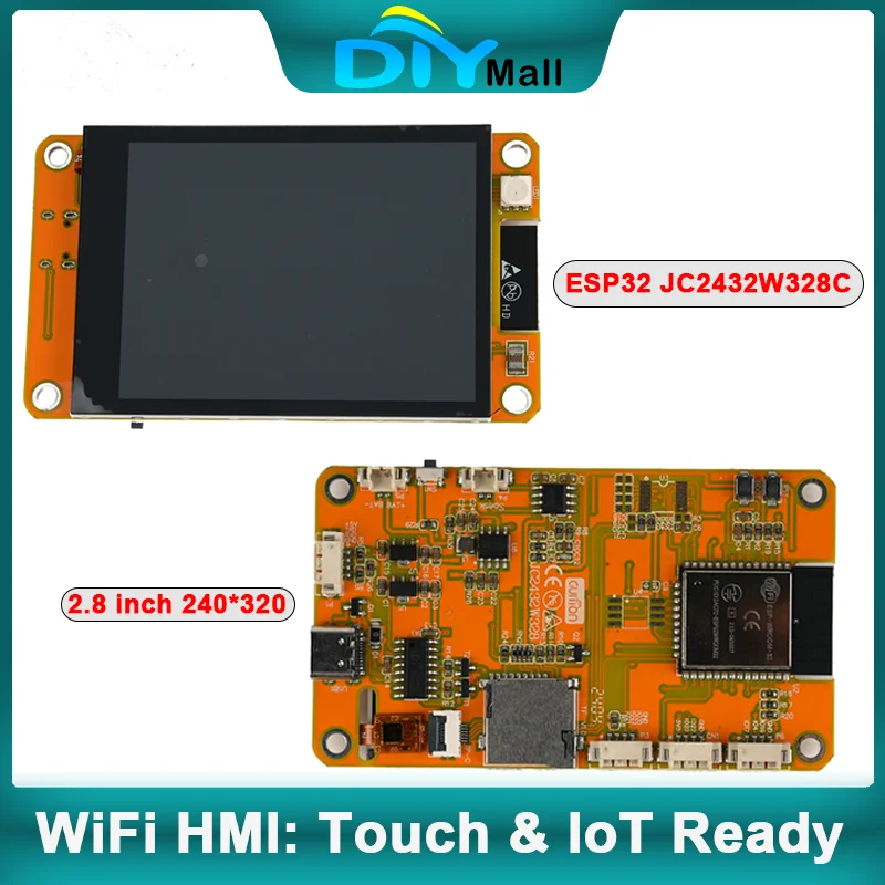 

ESP32 JC2432W328C 2.8" inch TFT HMI 240x320 ST7789 Cap Touch w/WiFi/BT for Arduino/ESP32/RPi & 65K Colors