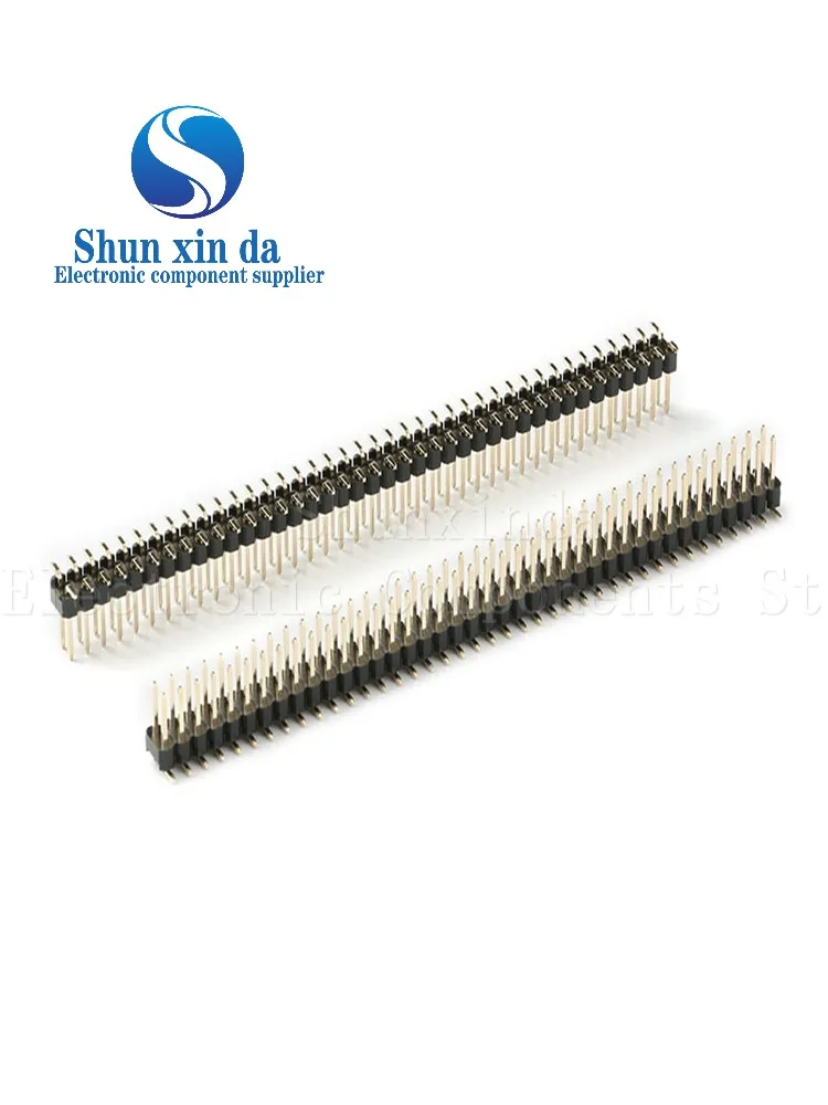 10PCS 1*40P 2*40P 2.54mm SMD SMT Single Row Double row 40Pin 40P 80P 2.54 Male PCB Board Pin Header Connector Strip Pinheader