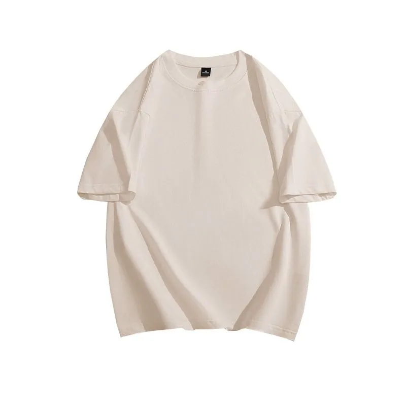 T Shirt for Man Loose Drop Shoulder Design 220g Combed Siro Spun Pure Cotton Short Sleeve T Shirt Breathable