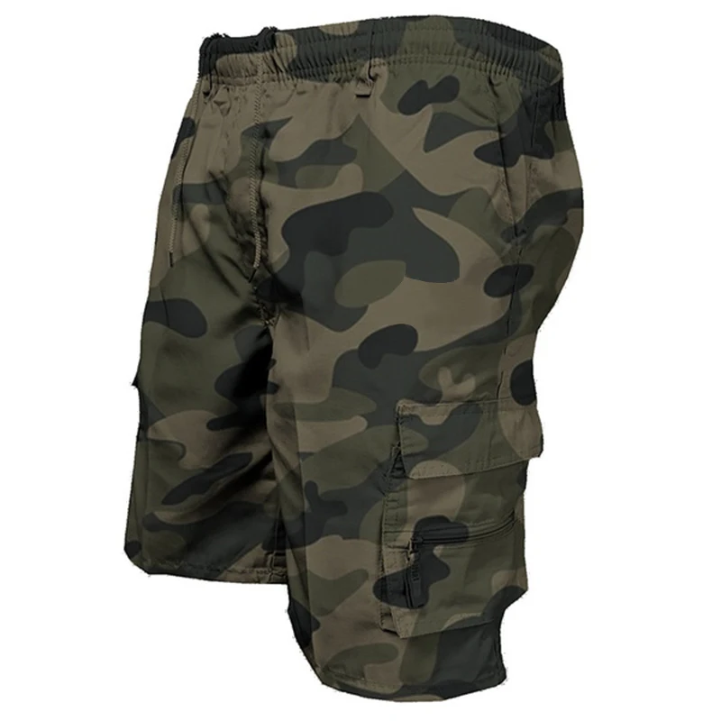 

2023 Men's Summer Y2K Shorts Overalls Camouflage Pattern Solid Color Lace-up Pocket Versatile and Comfortable Pants